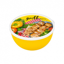 Миска с крышкой 0,6л "GRILL MENU",пласт. (1/15)