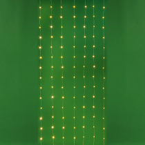 Гирлянда эл. занавес нить росы медь 210 LED, 2х3м, 7 нитей, шампань, 8 реж, USB, пульт СНОУ БУМ (1/1