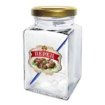 Банка д/хранения 260мл квадрат.с мет.кр. ПЕРЕЦ (стекло) (1/8)