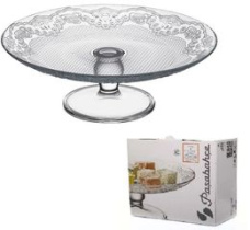 Блюдо Lacy 250мм на ножке стекло(1/4)