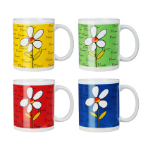 Кружка Цветок, 320мл, фарфор, 4 диз MILLIMI (12/48)