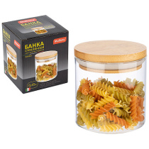 Банка для сыпучих продуктов с крышкой 0,45л BAMBU (стекло) (1/24)