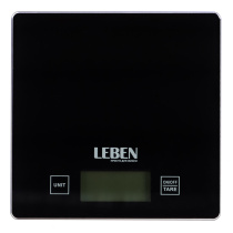 Весы кухонные электрон до 5кг стекл платформа, LEBEN (1/24)