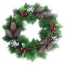 Венок Новогодний  38см(ПВХ,пласт.мет) (1/1)