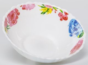 Салатник 155мм 500мл РОЗА АКВАРЕЛЬ стеклокерам. (6/48)