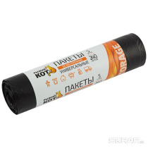 Пакеты универсальные 240л (5шт в рулоне) "Рыжий кот" 43мкм (20/20)