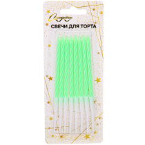 Свечи в торт "Happy" 8 шт. 12,5 см, зеленый (24/24)