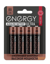 Батарейка алкалиновая Energy Ultra LR6/4B (АА) (10/80)