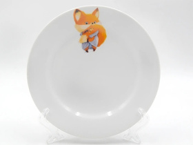 Тарелка 200 мм ф.653"Идиллия" мелкая "Кроха" (Лисичка) фарф.(20)