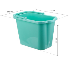 Ведро  9,5л прямоуг. Аквамарин пласт.(1/10)