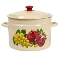 Кастрюля  9,0л с/дек (слоновая) эмаль(2)