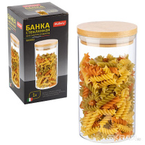 Банка для сыпучих продуктов с крышкой 1,0л BAMBU (стекло) (1/30)