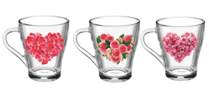 Кружка 250мл "Грация" Цветочное сердце стекло(20/1200)